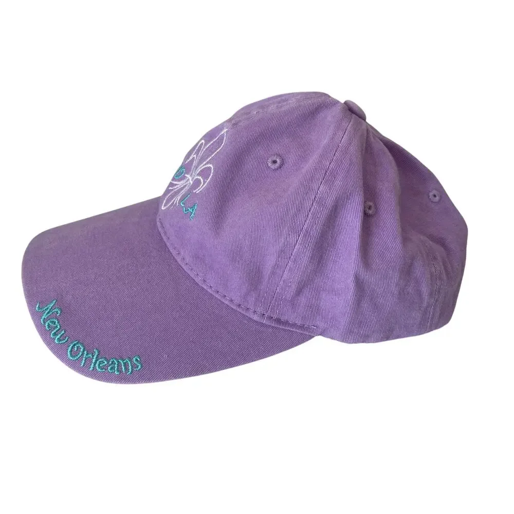 NOLA‎ New Orleans Hat Cap Purple One Size Adjustable Embroidered Adult